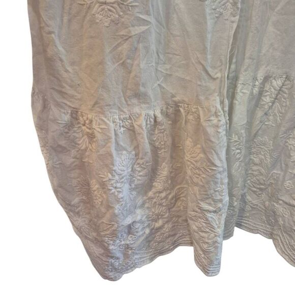 Forever 21 Women's White Cotton Embroidered Open Front Dress Cardigan Robe NEW s - Picture 7 of 10